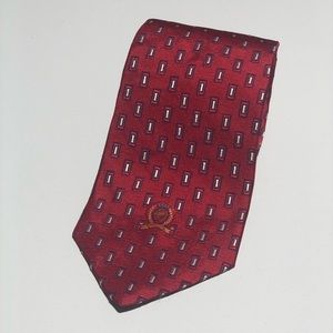 Tommy Hilfiger Silk Mens Tie Red Blue Gold